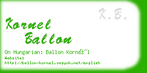 kornel ballon business card